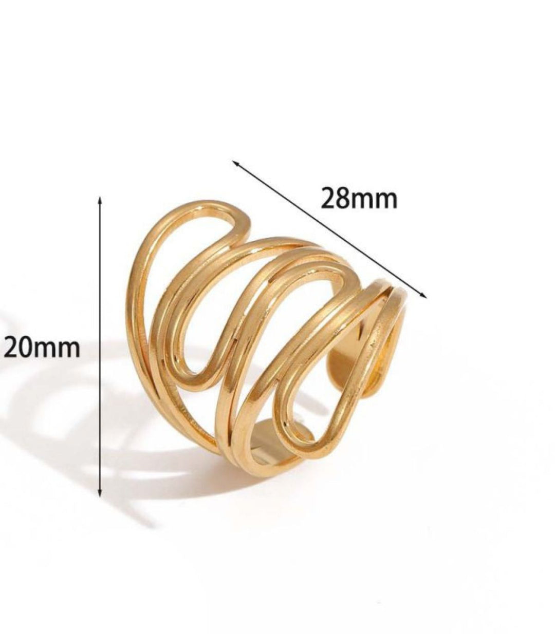 Anillo dorado irregular line 3
