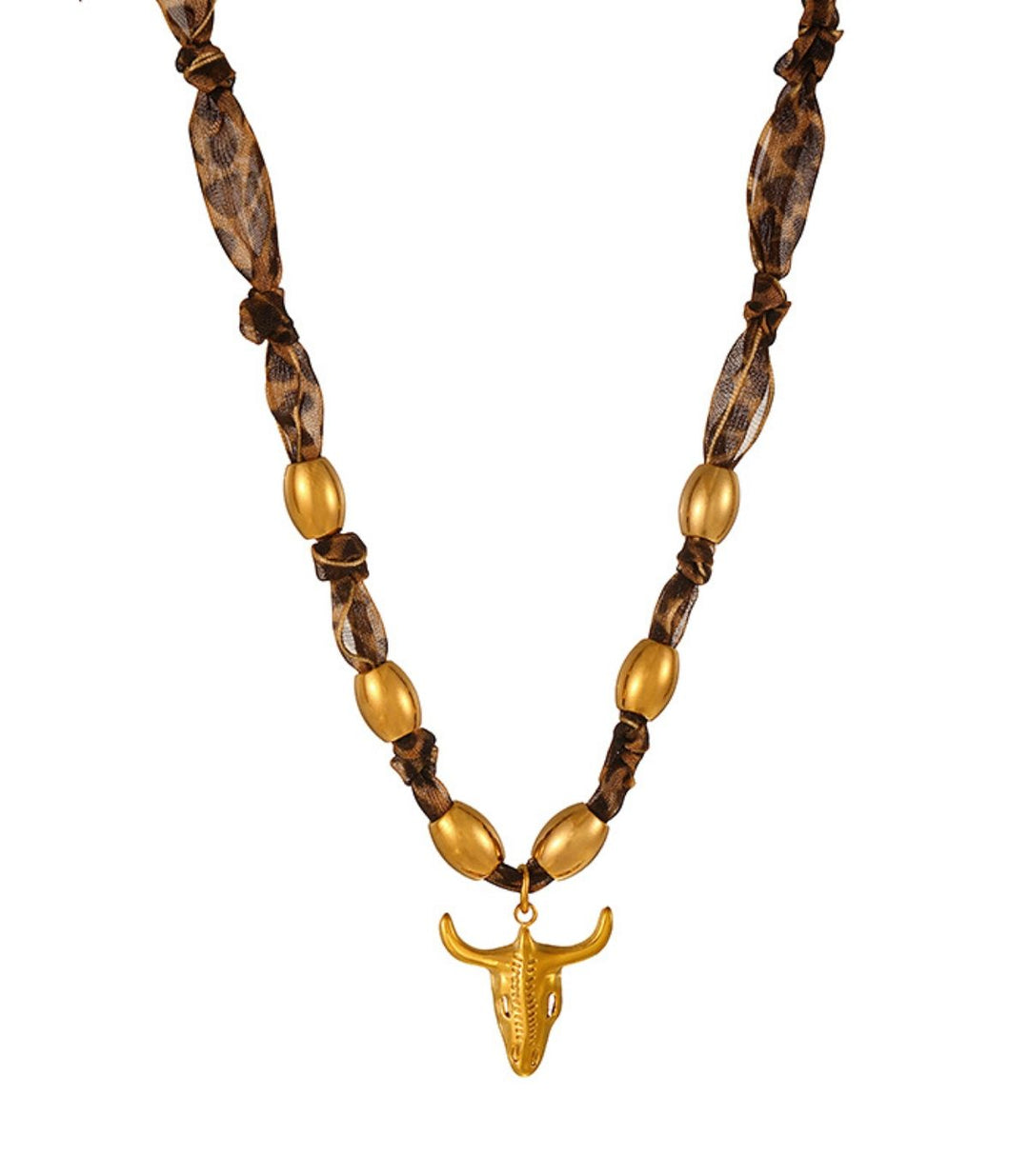 Collar bull head leopard print