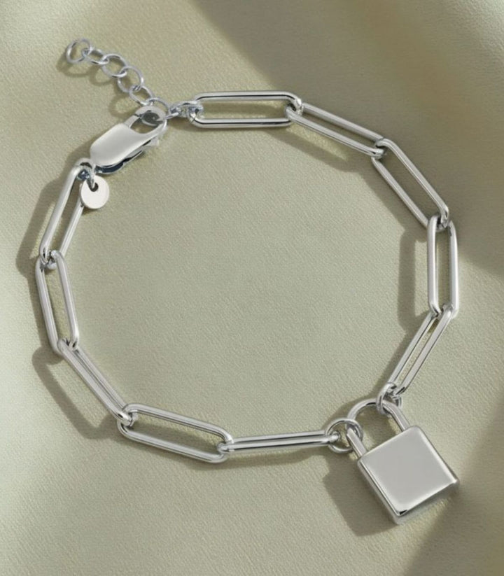 Brazalete plata candado