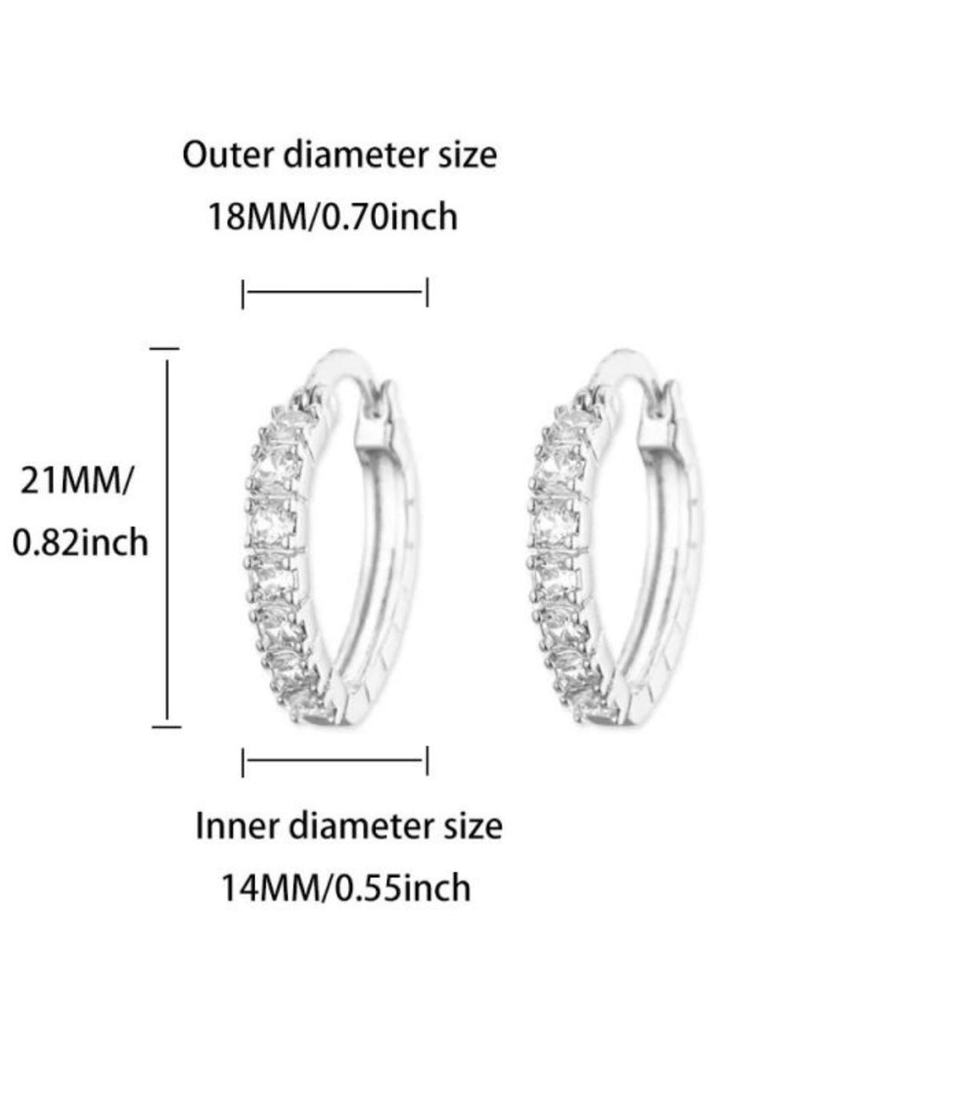 Aretes silver zirconias