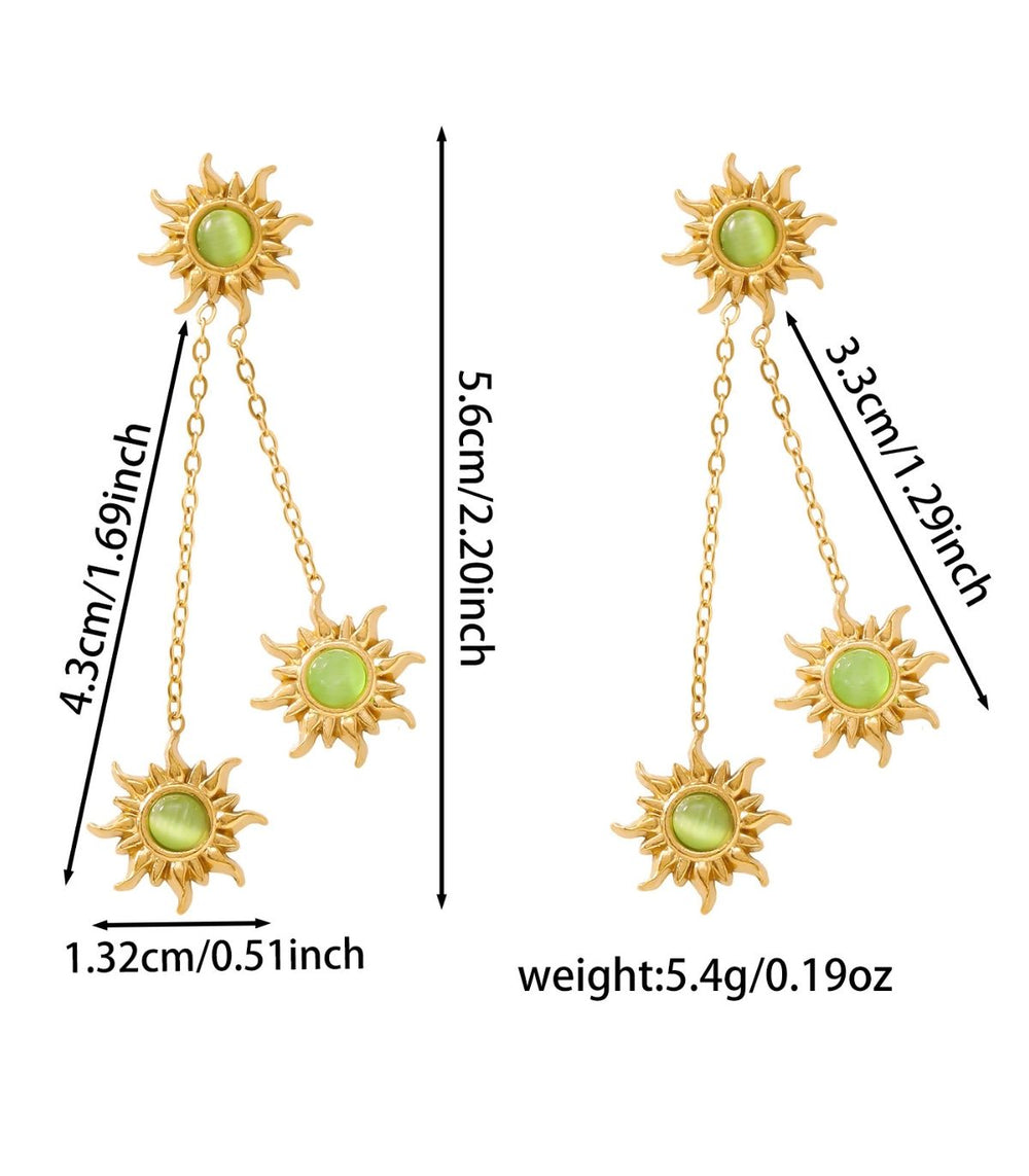 Aretes black sun tassel