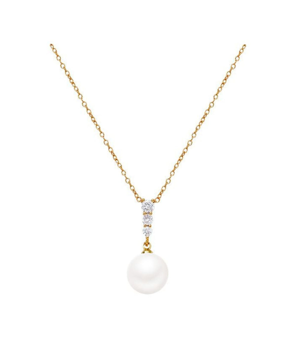 Collar perla con zirconias