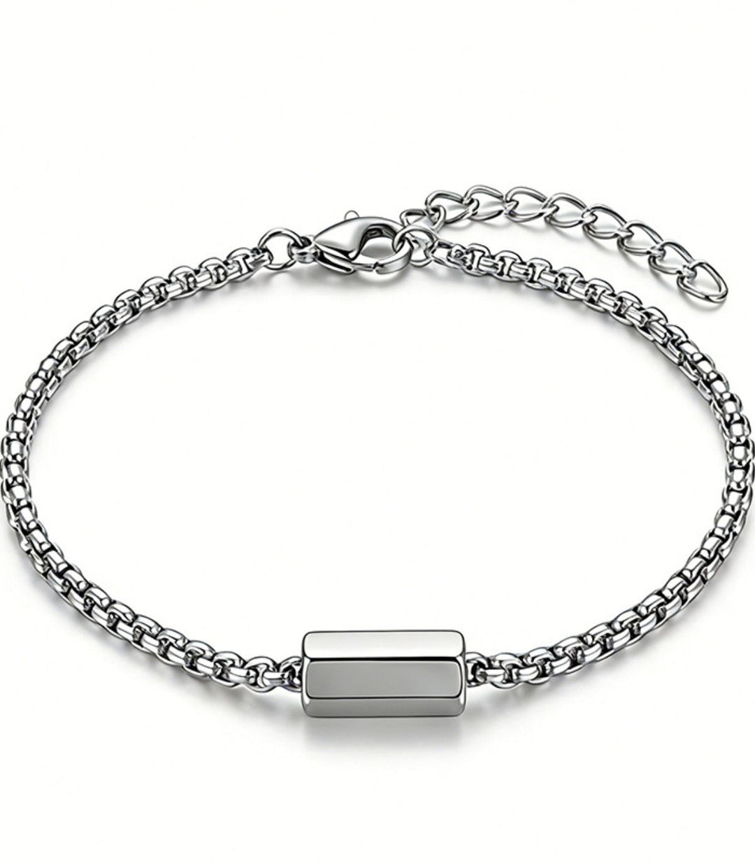 Brazalete silver hexagonal block