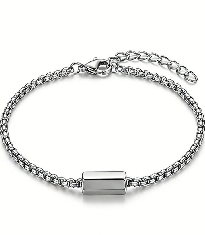 Brazalete silver hexagonal block