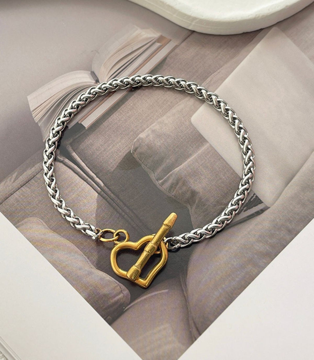 Brazalete bicolor chunky braided