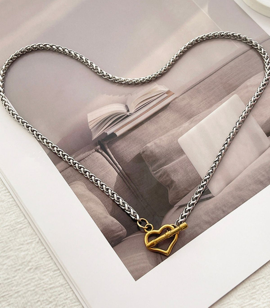 Collar bicolor chunky braided