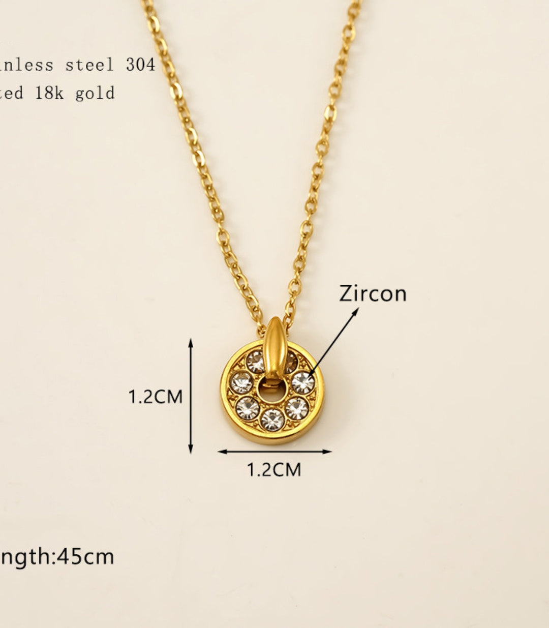 Collar redondo zirconias
