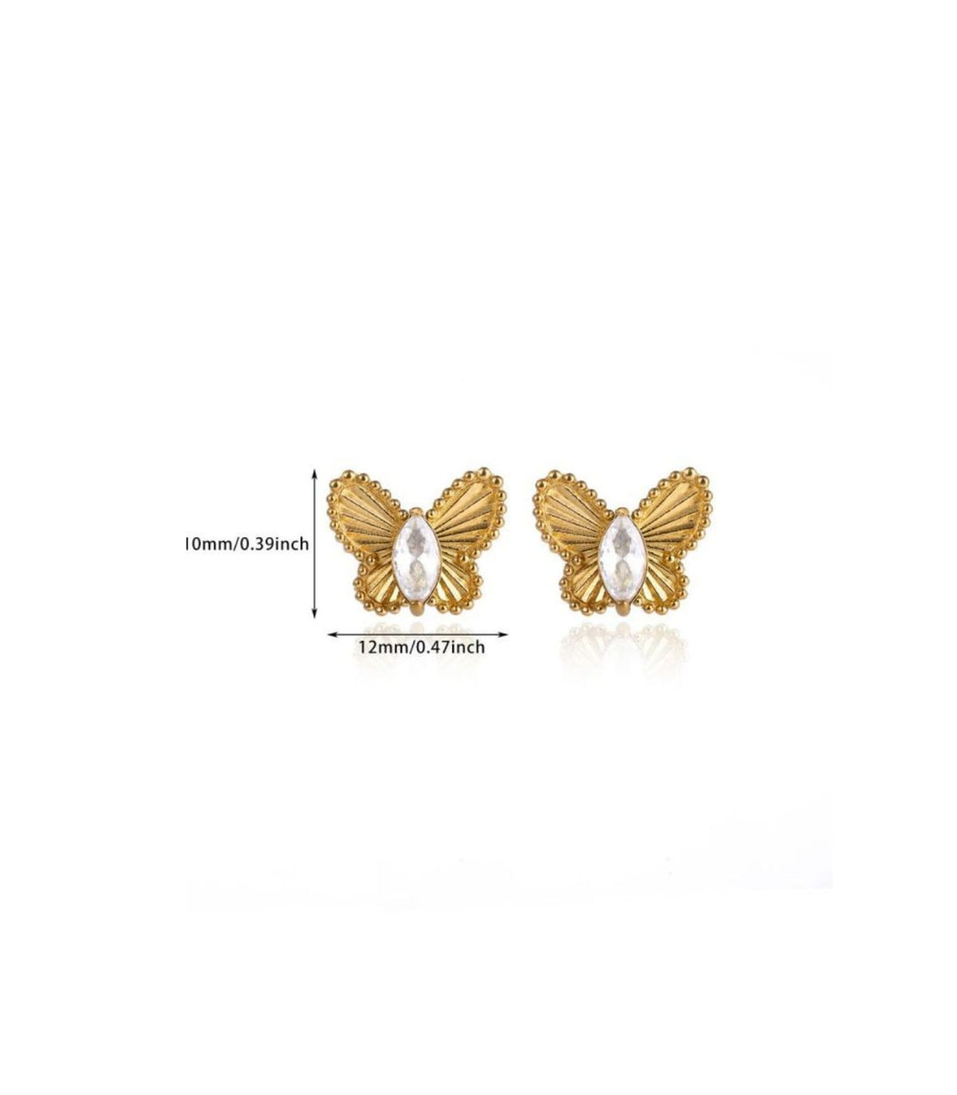 Aretes mariposa con zirconia