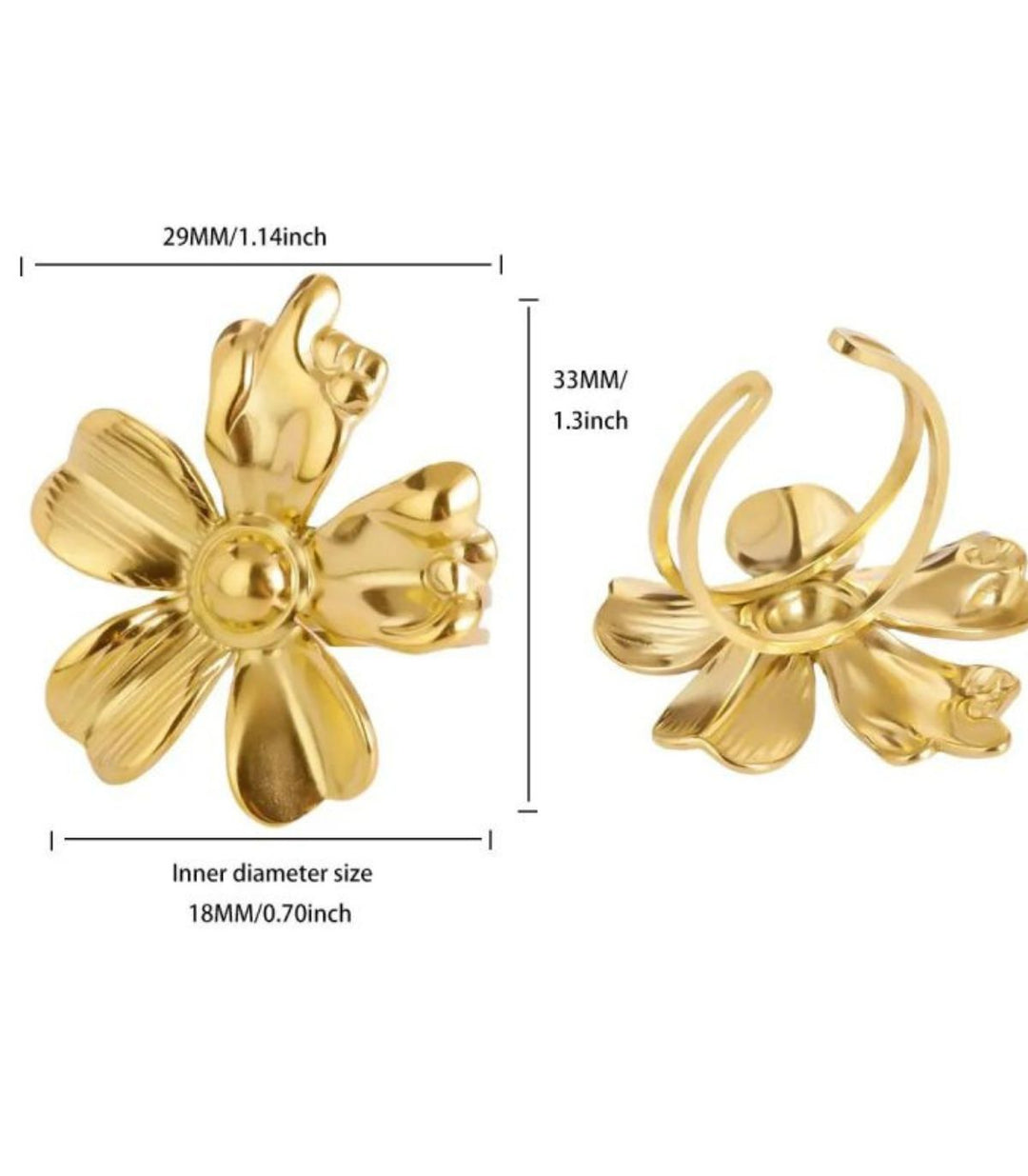 Anillo flor irregular zirconia