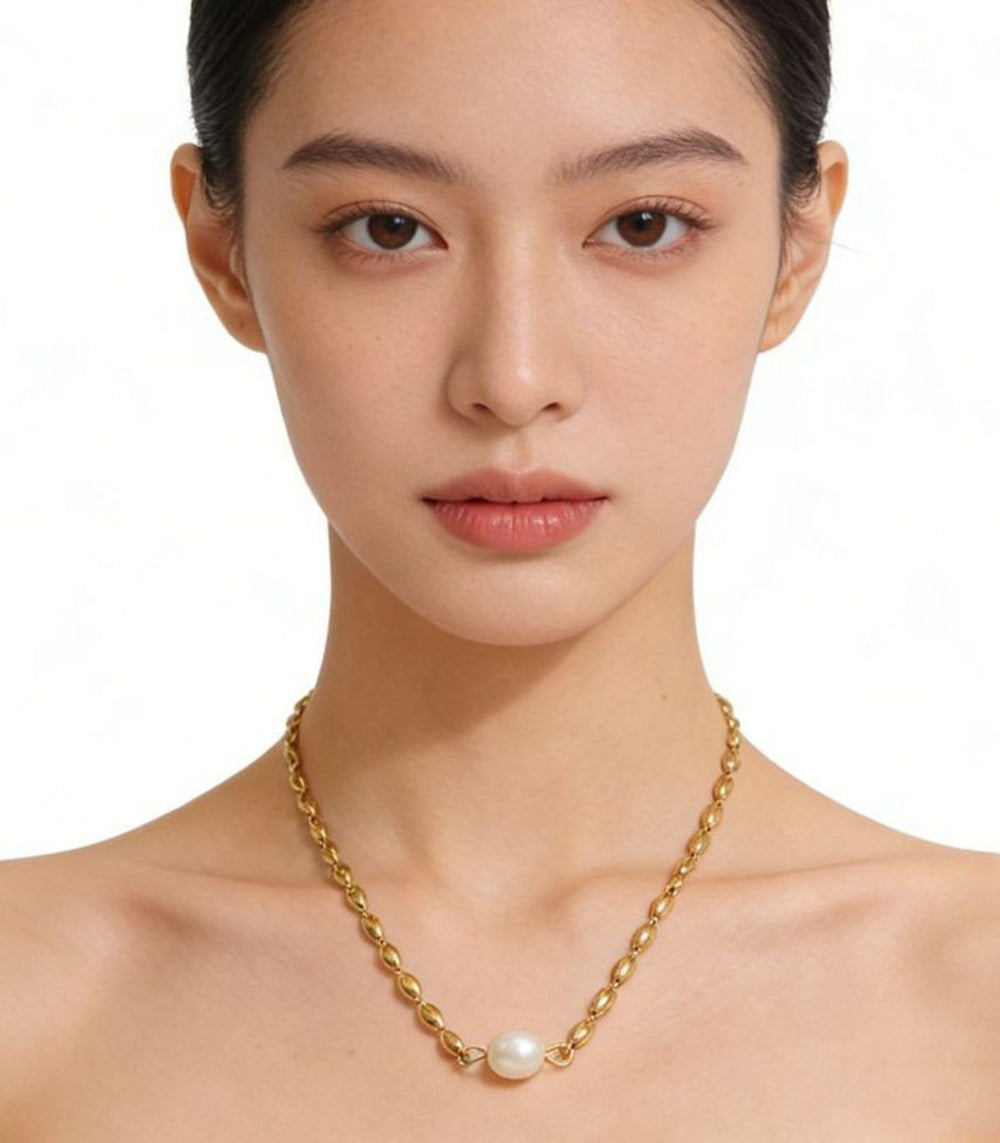 Set collar aretes y brazalete perlas