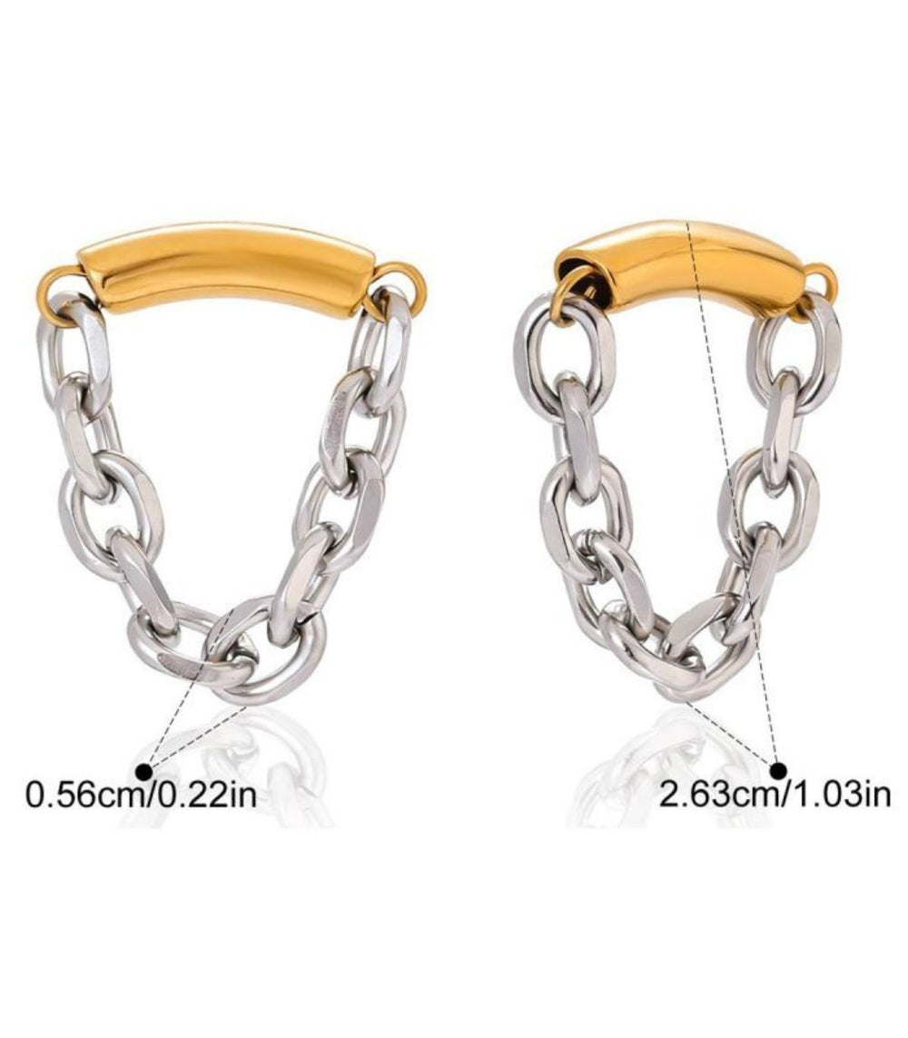 Aretes bicolor cadena