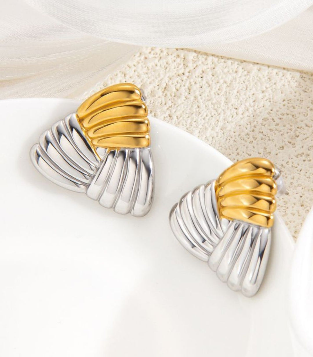 Aretes triángulo bicolor