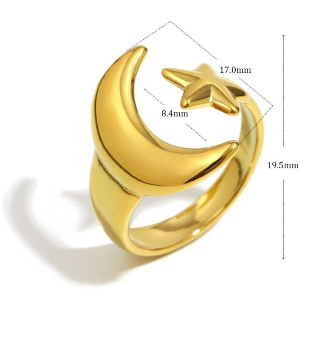 Anillo open star moon