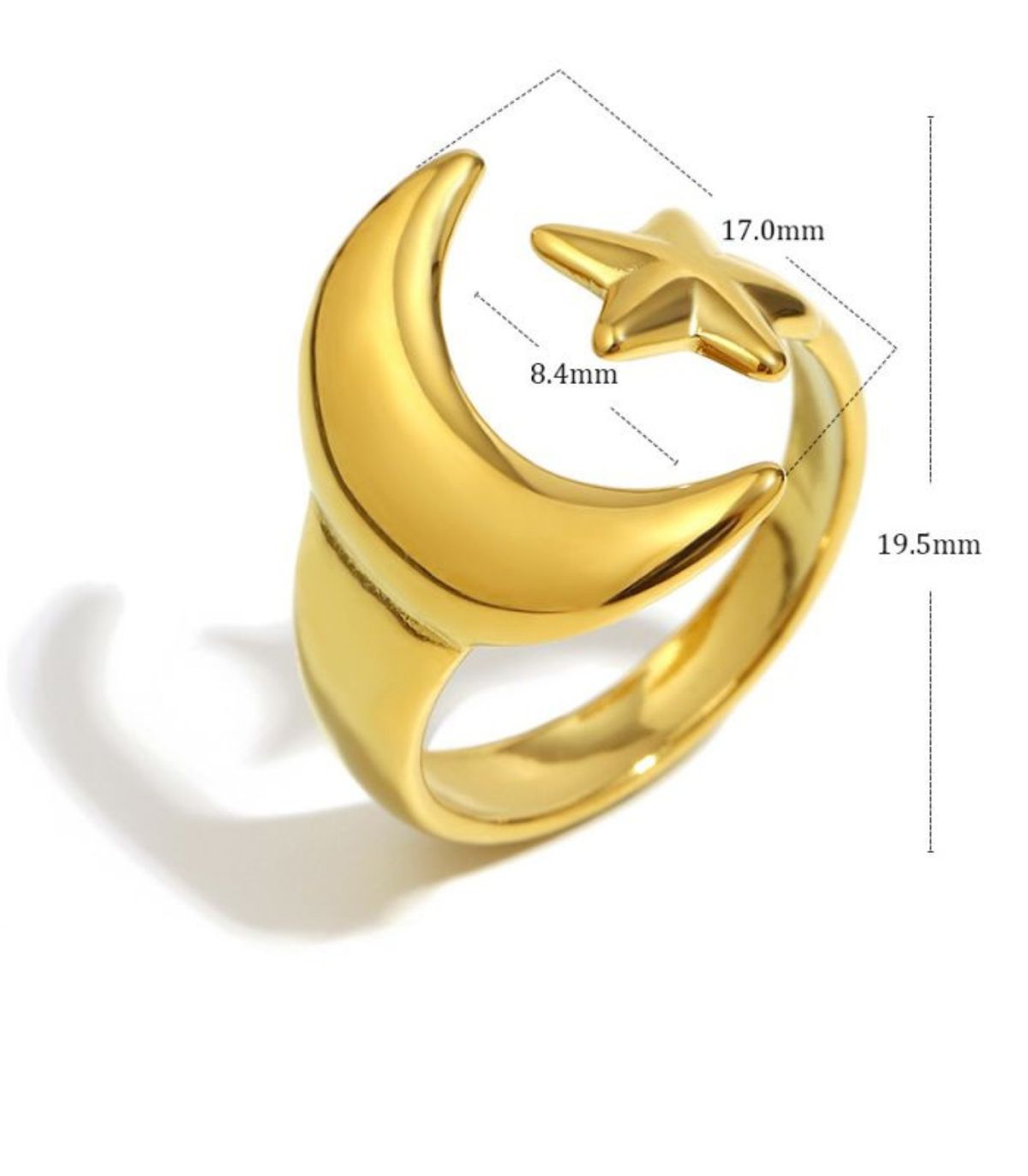 Anillo open star moon
