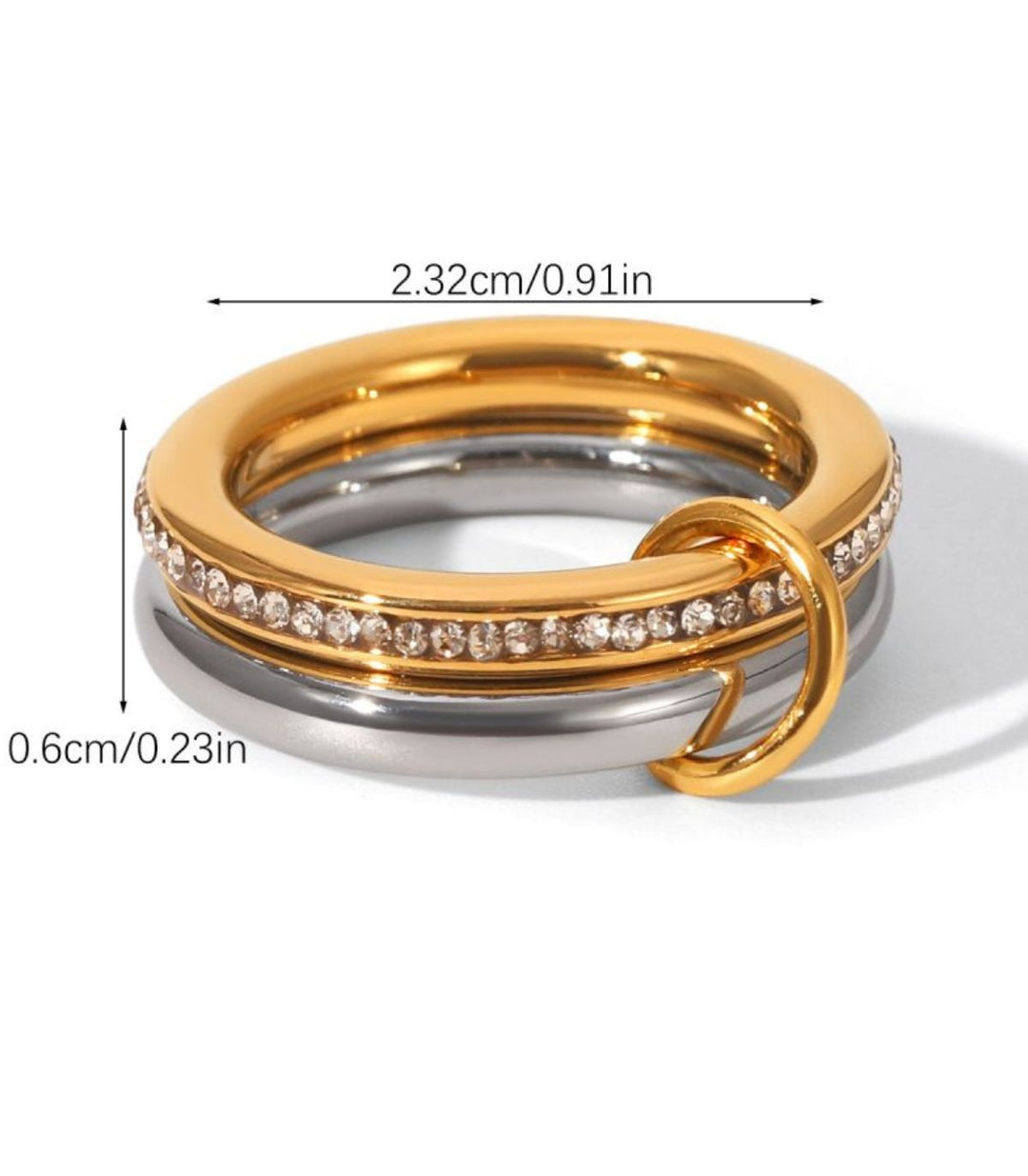 Anillo bicolor diamond encrusted