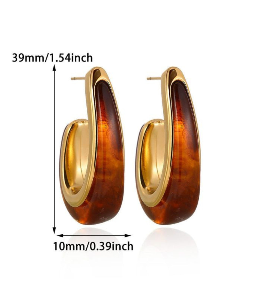 Aretes Irregular Large Amber 18k