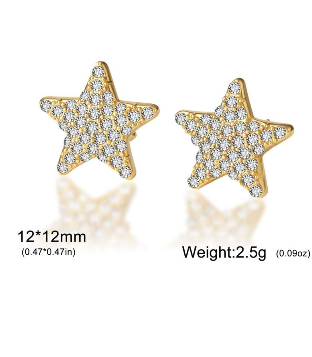 Aretes Gold Star Zirconia