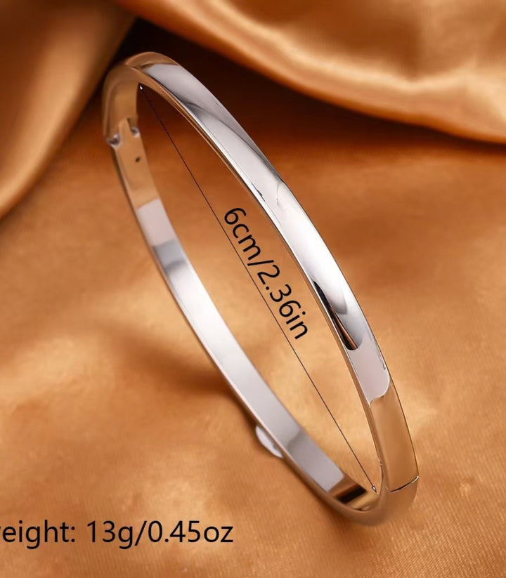 Brazalete Silver 4mm Curved