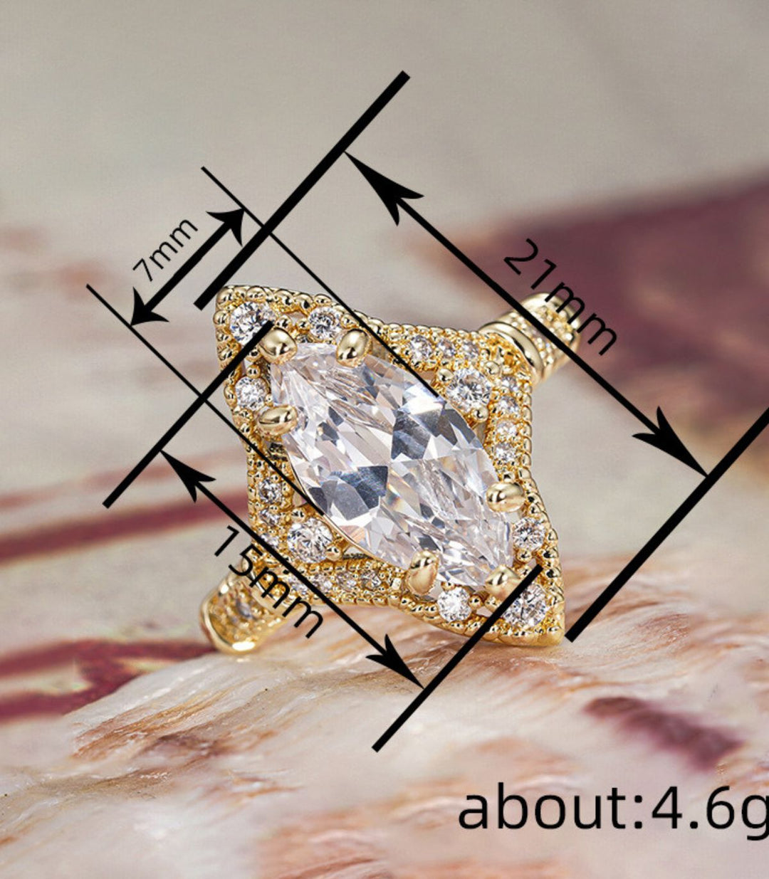 Anillo dorado marquesa 7