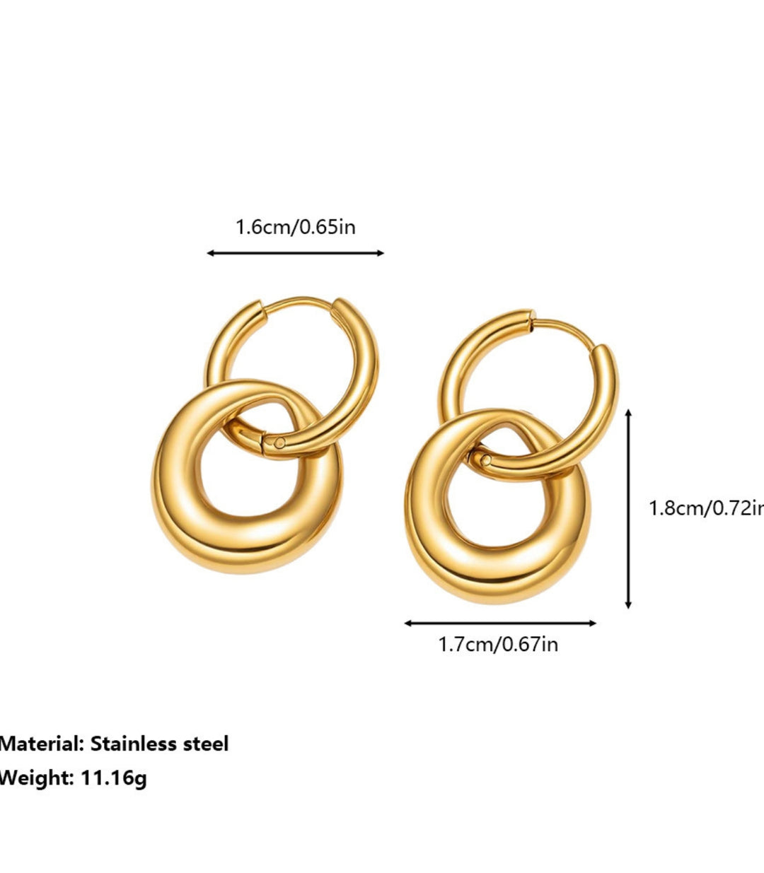 Aretes Doble Aro 18K