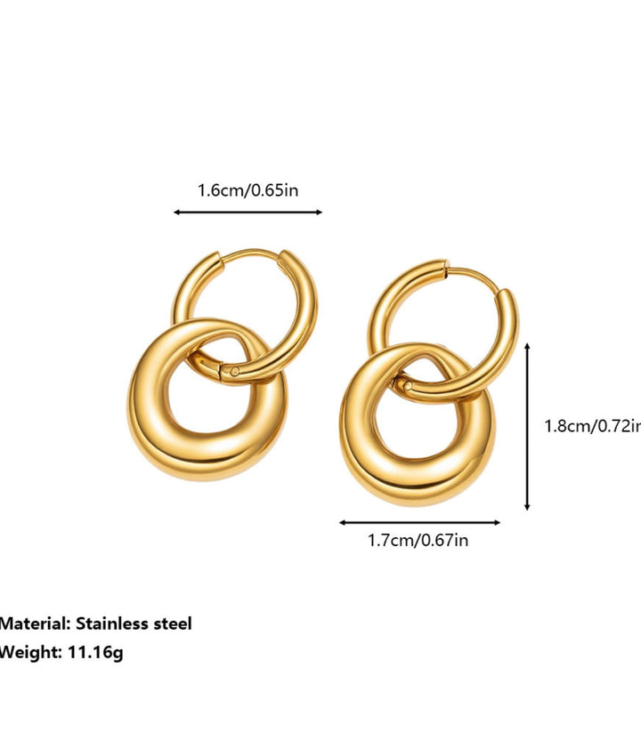 Aretes Doble Aro 18K