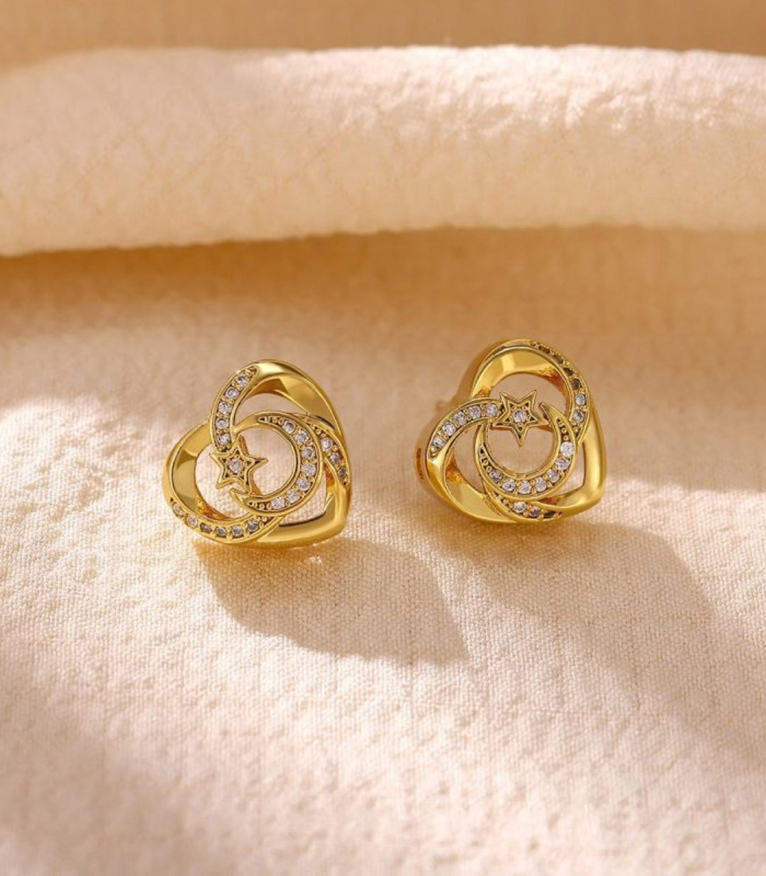 Aretes Corazón Estrella Zirconias