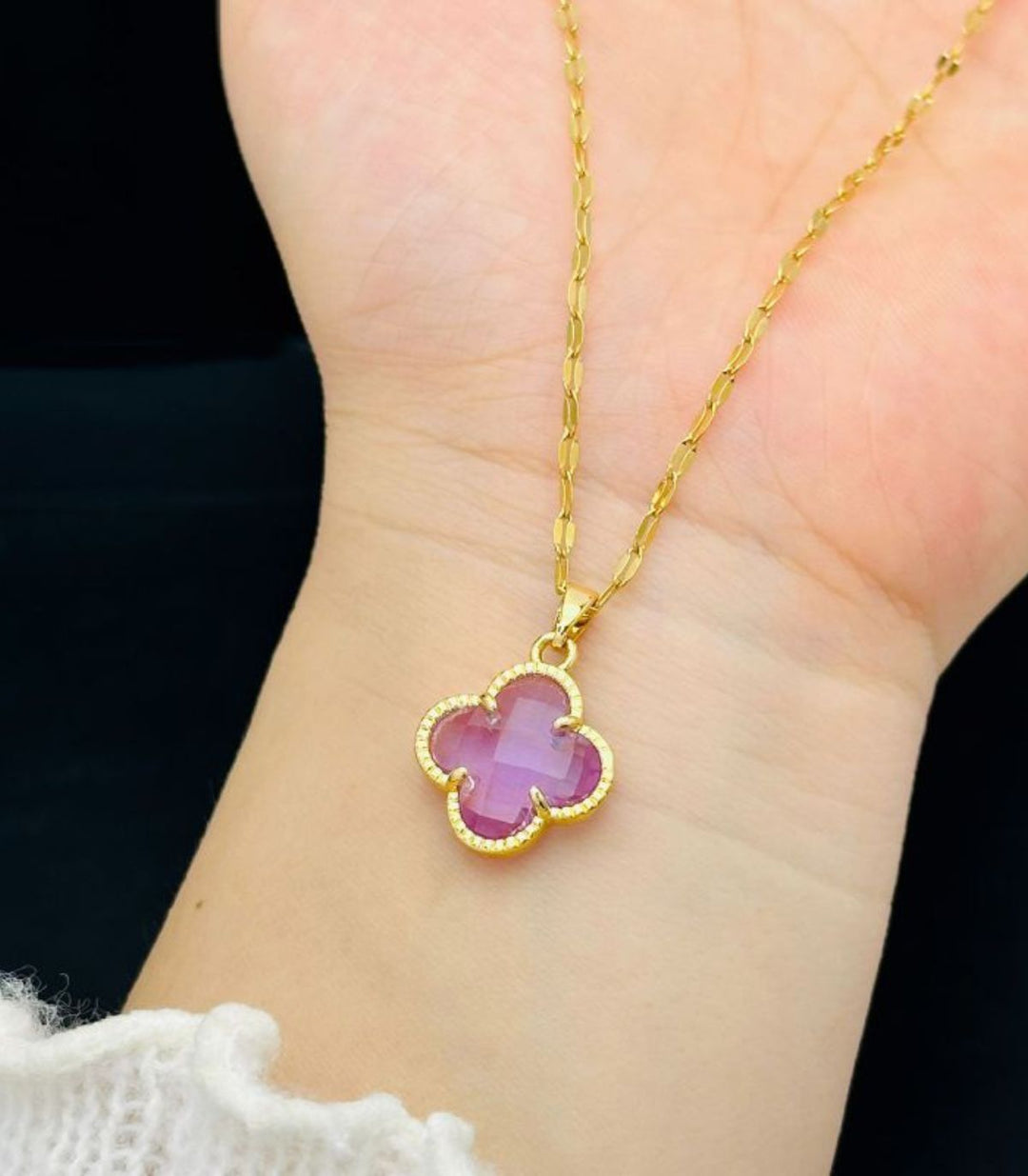 Collar Clover rosa