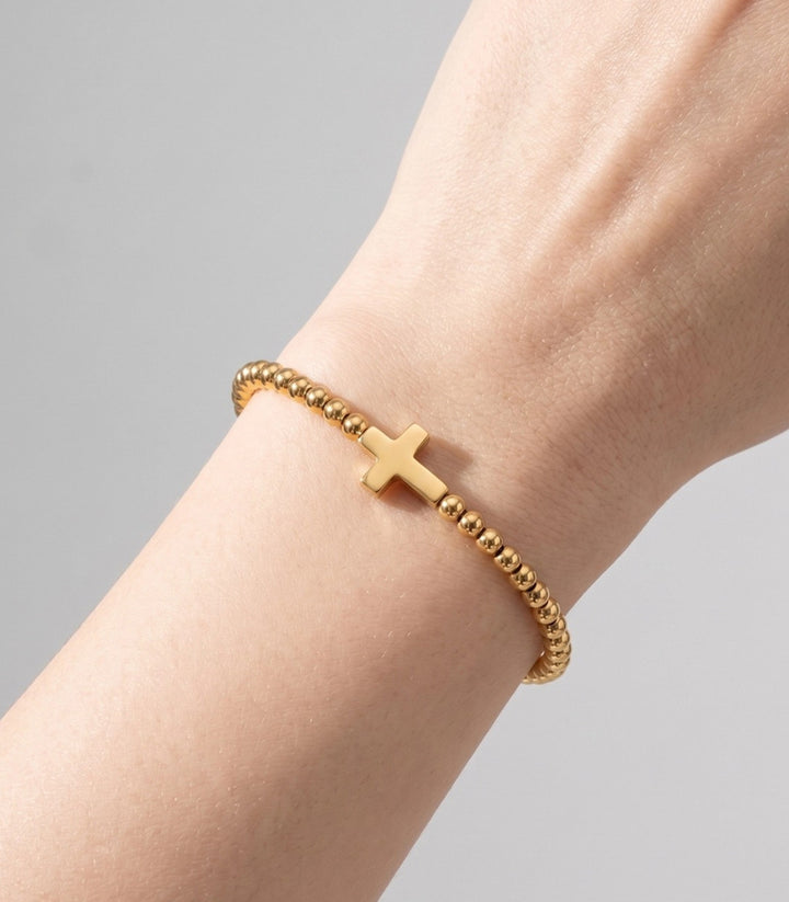 Brazalete Gold 18k Cross Elastic