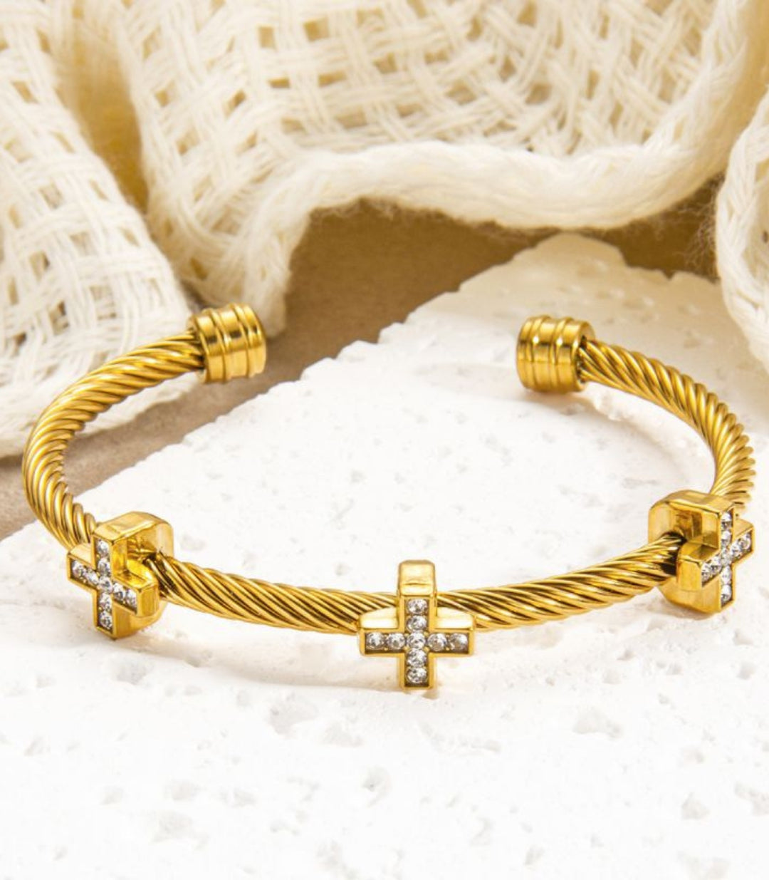 Brazalete Gold Cross 18K