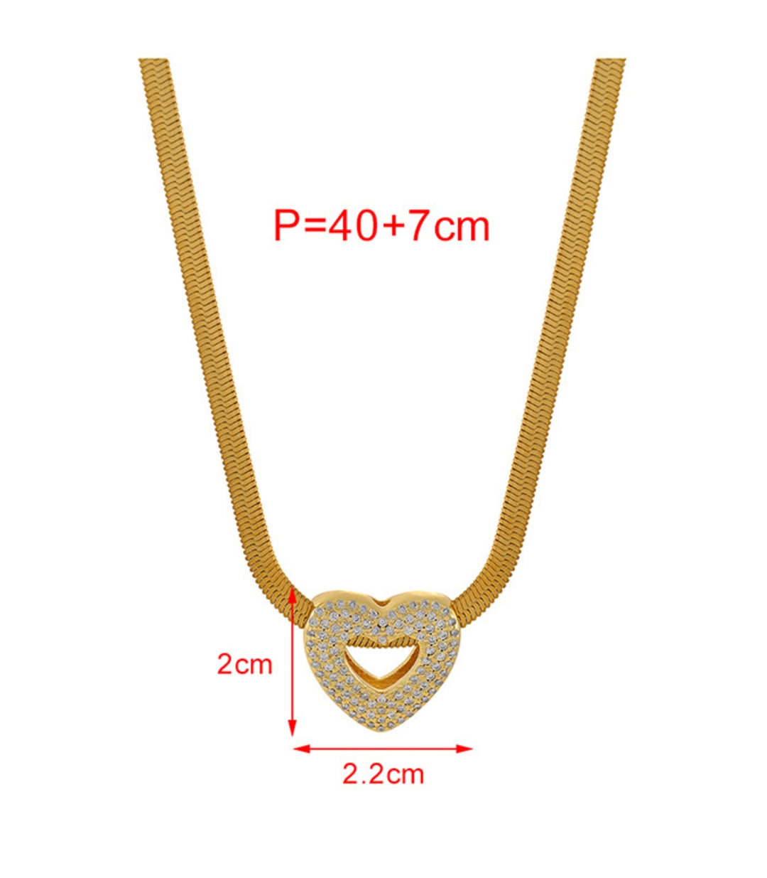 Collar corazón dorado
