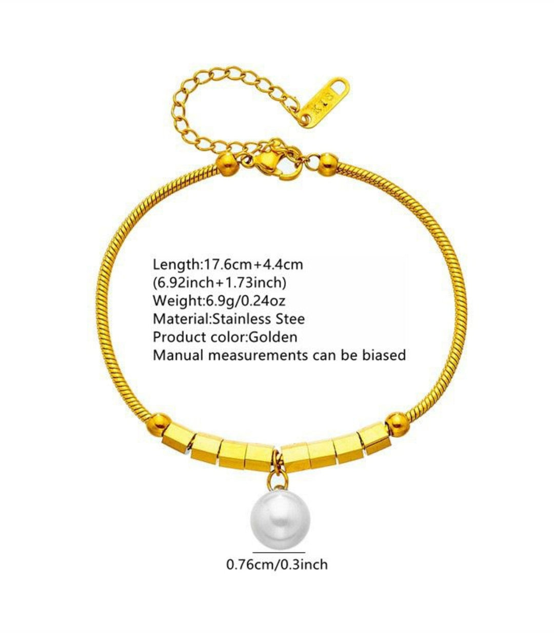 Brazalete Square Pearl Chain