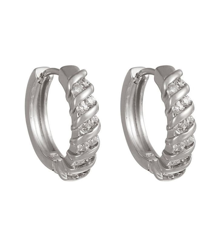 Aretes silver zirc geométric