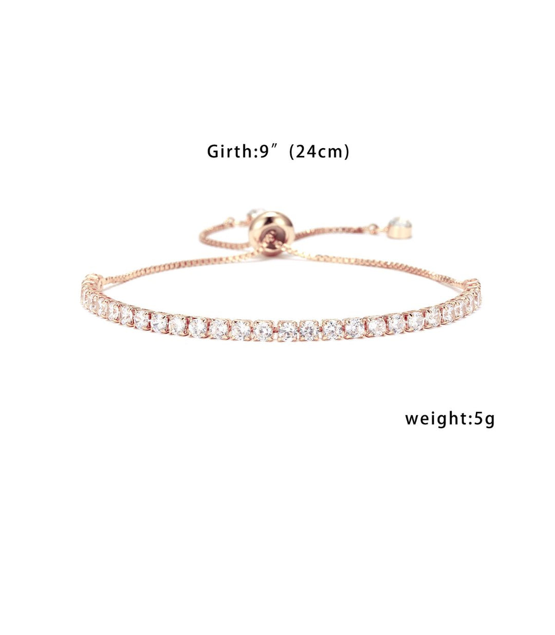 Brazalete Oro rosado Zirconias