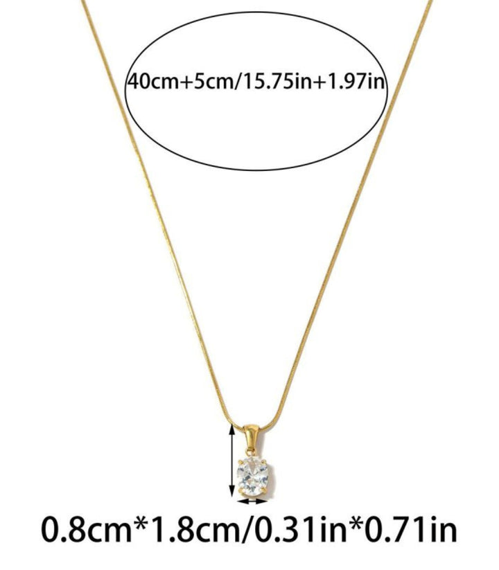 Collar Zirconia Oval 18K
