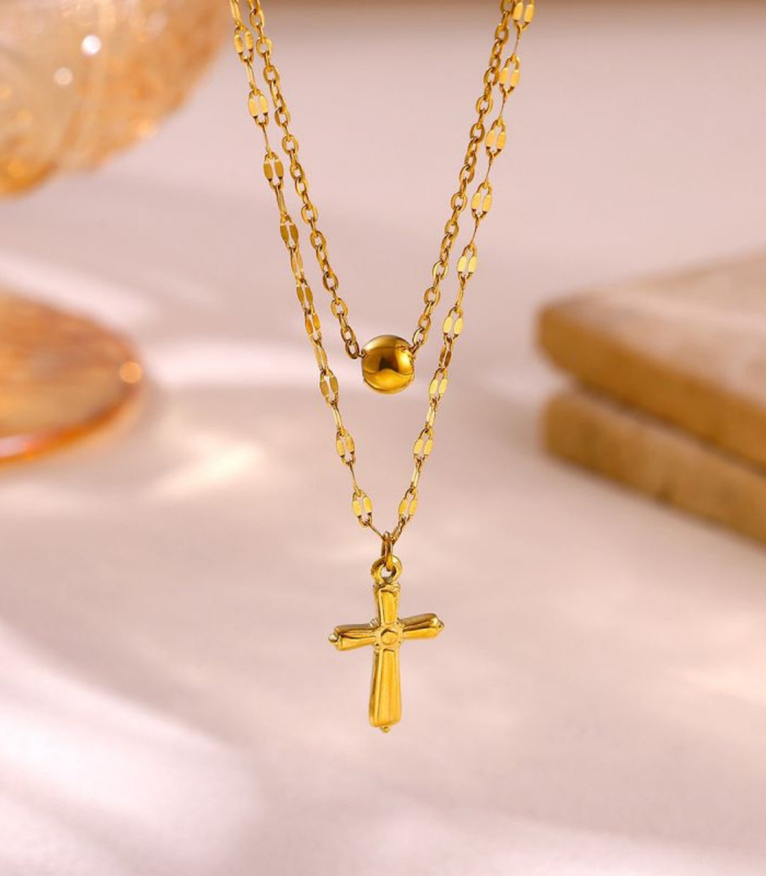Collar Small Beads Cross