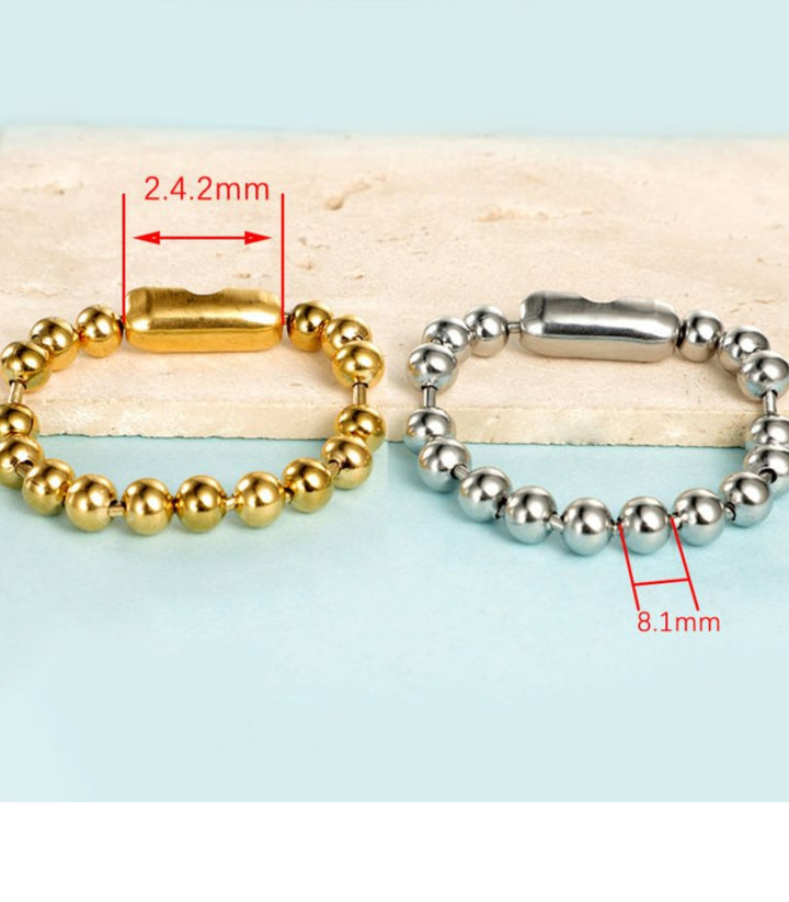 Brazalete Gold 8mm Bead Hip Hop