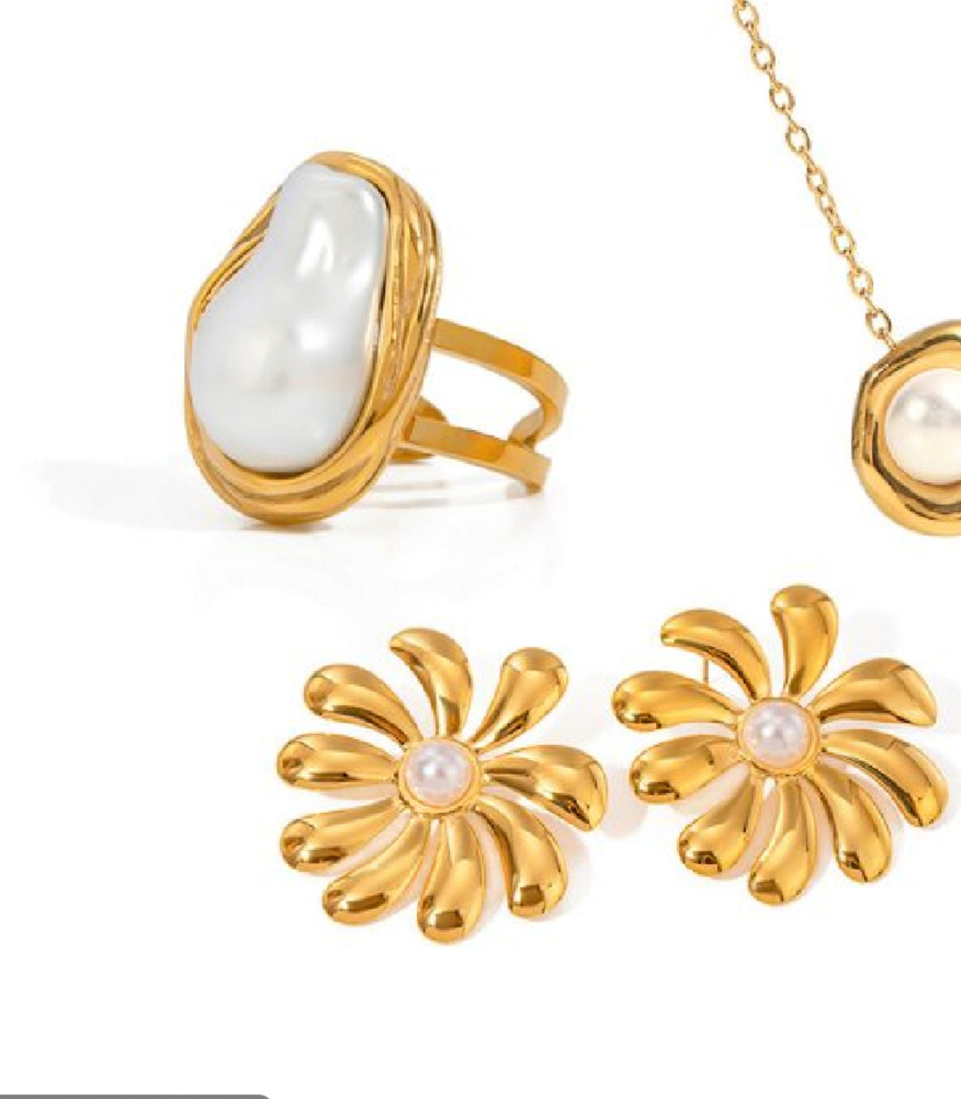 Anillo Perla Irregular