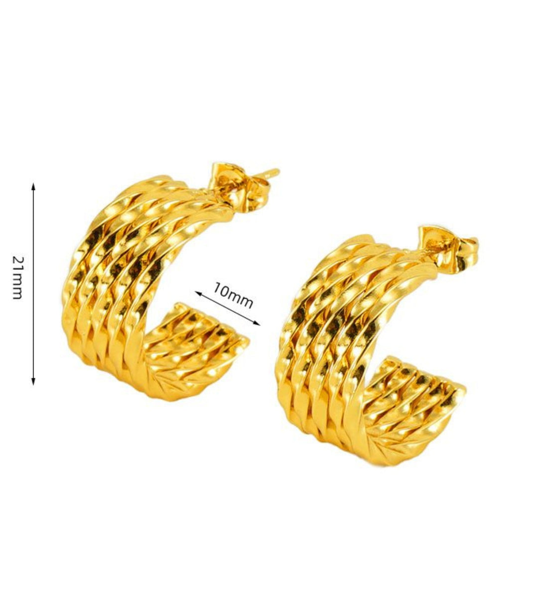 Aretes Twisted Woven Hoop 18K