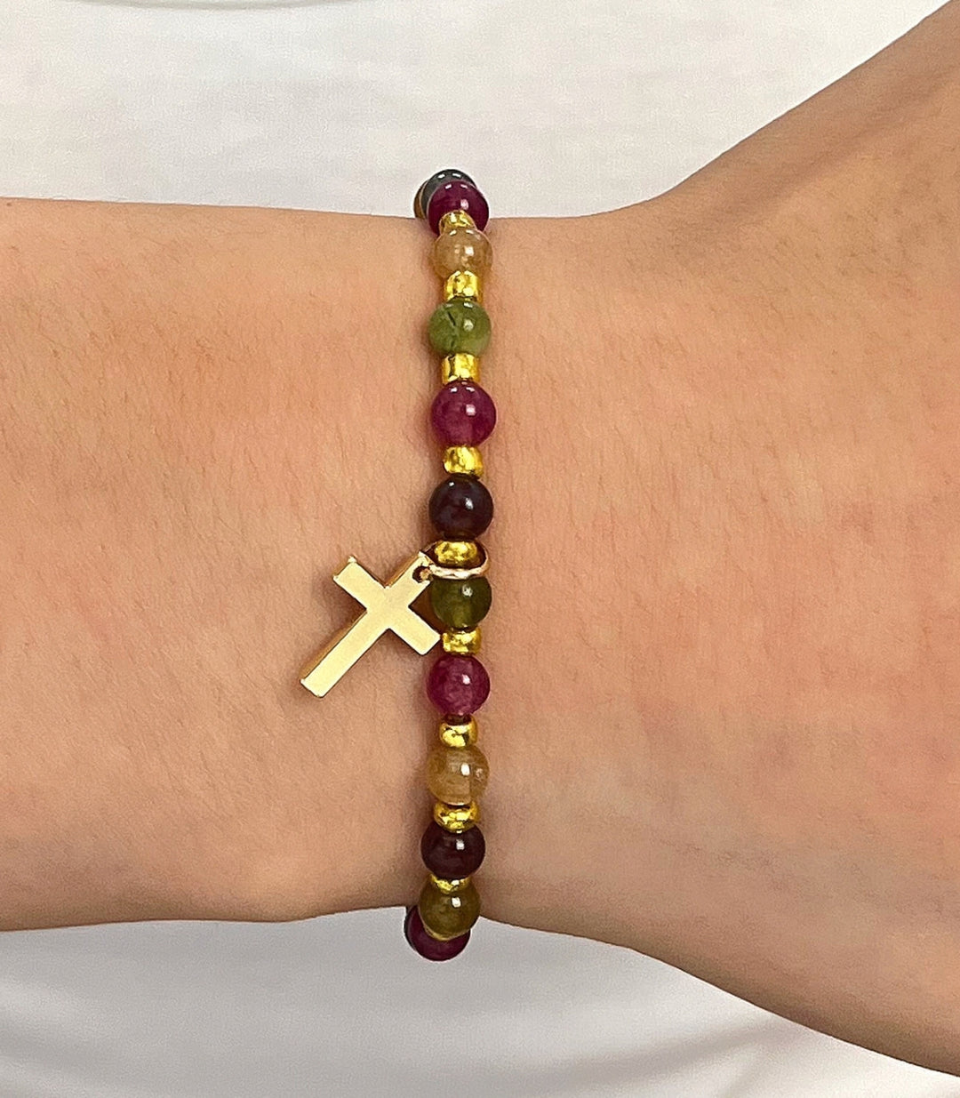 Brazalete Cross Natural Stone