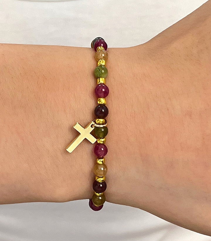 Brazalete Cross Natural Stone
