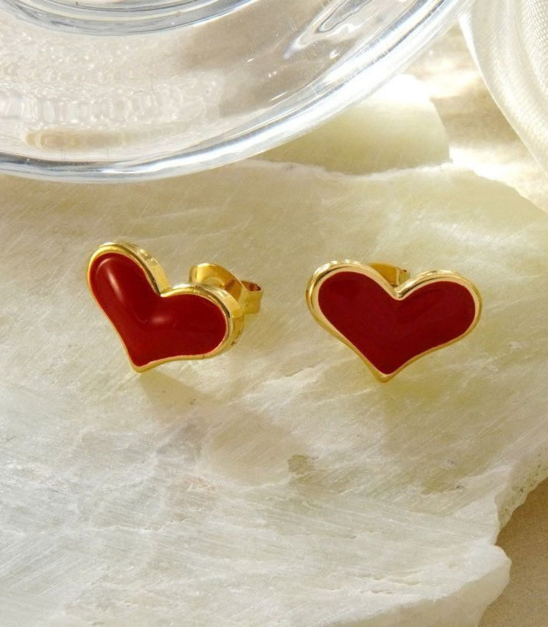 Aretes Corazon Rojo