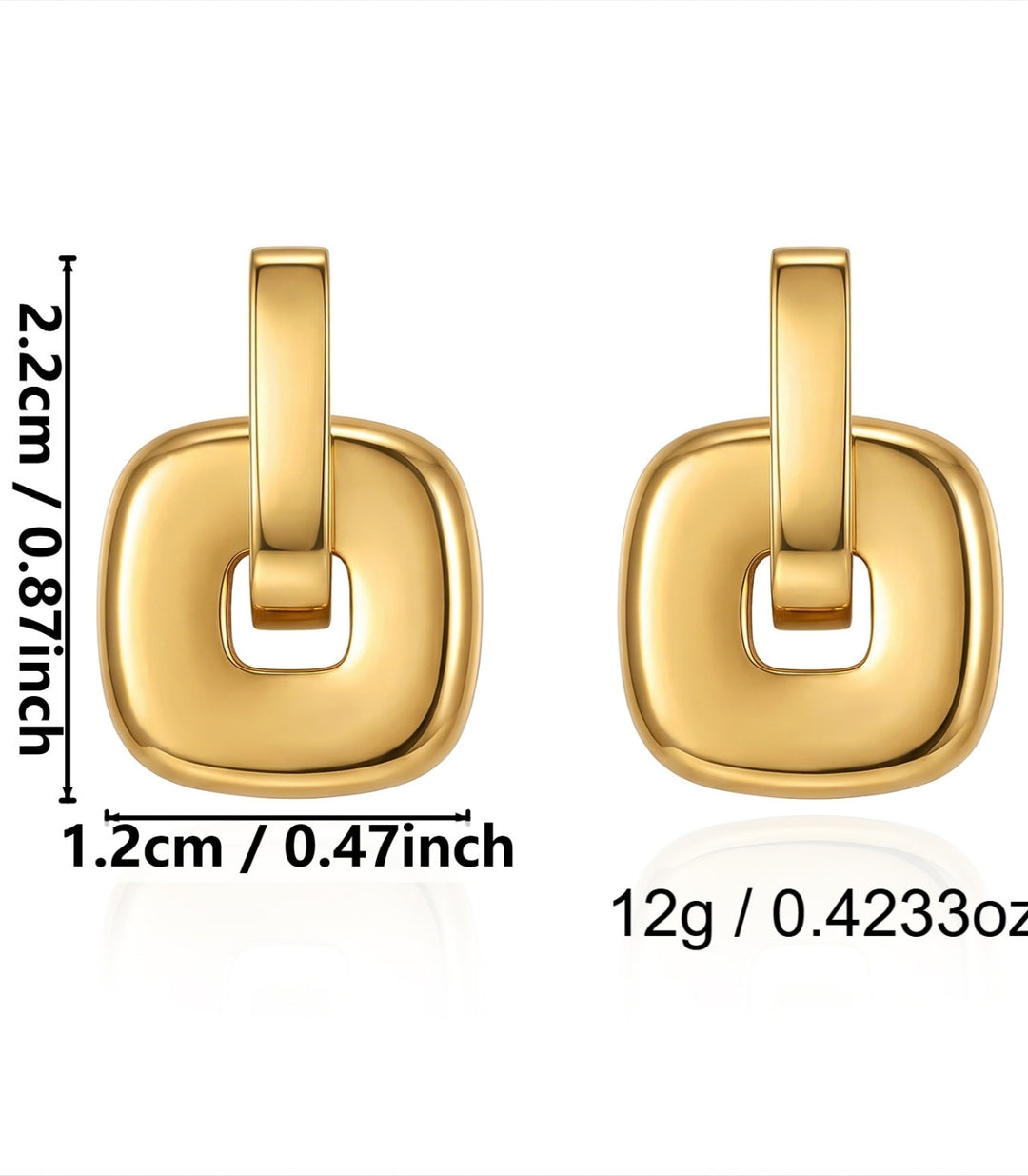 Aretes CUADRO DORADO