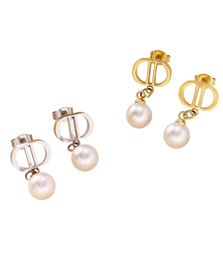Aretes Gold Cd Letter