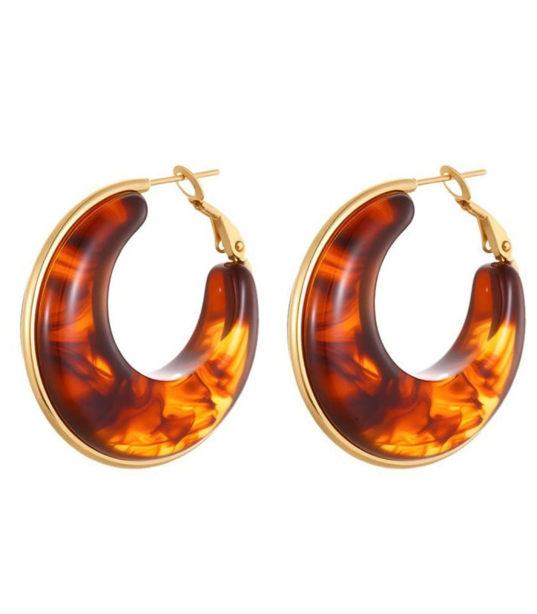 Aretes Brown Resin Round