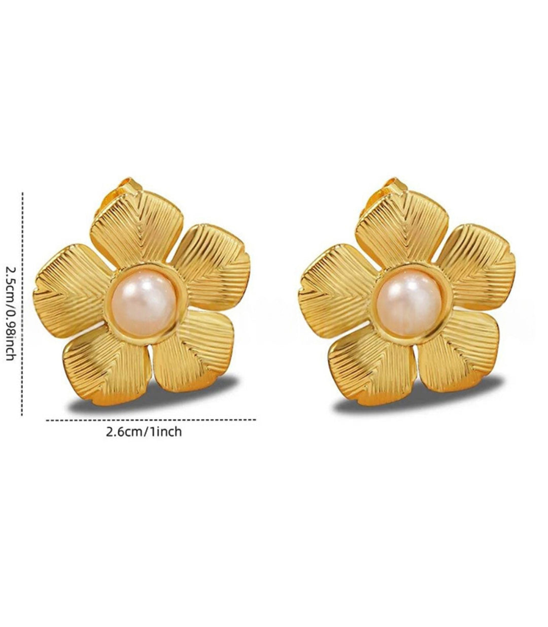 Aretes flor con perla 2