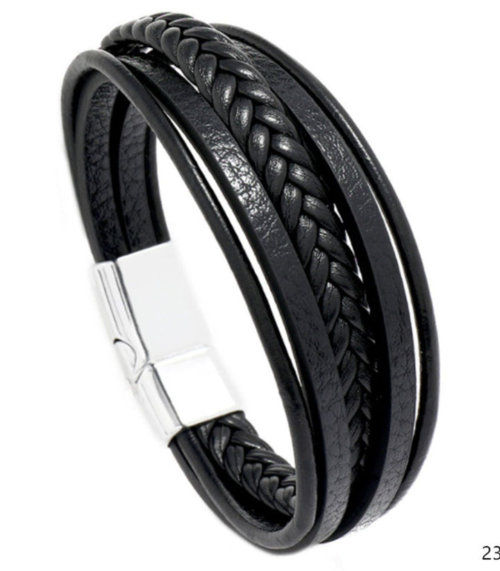 Brazalete Brlack Leather 23cm