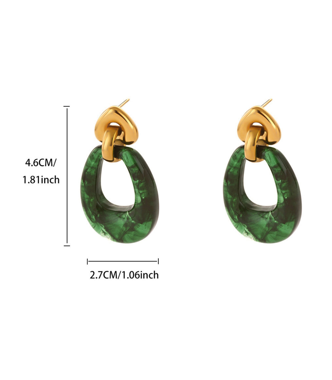 Aretes Green Teardrop