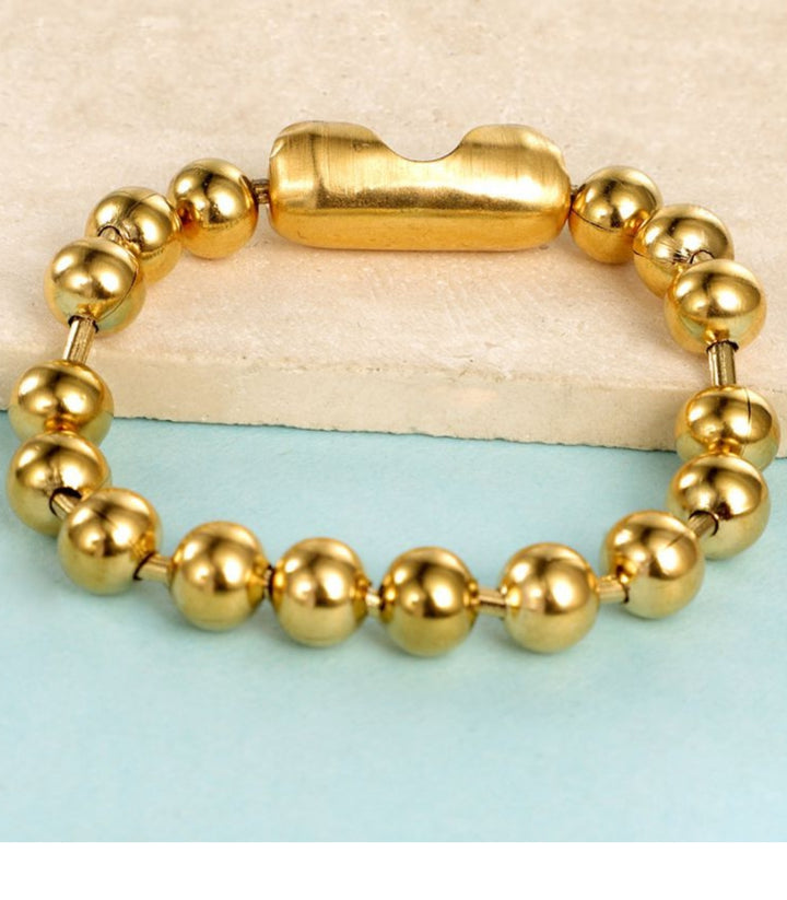 Brazalete Gold 8mm Bead Hip Hop