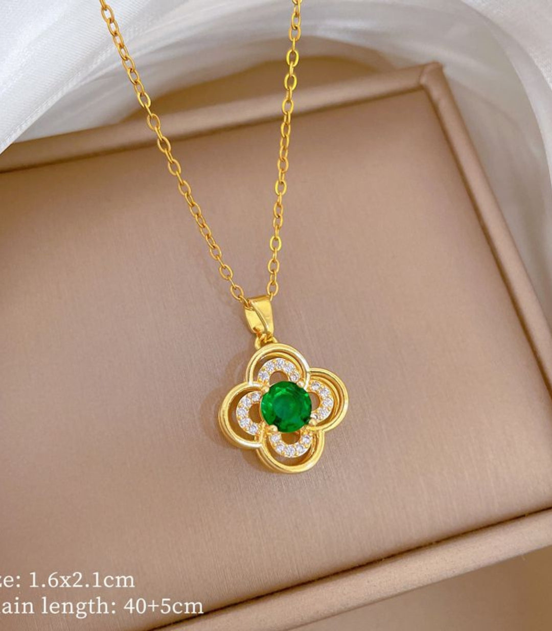 Collar Green Diamond Clover