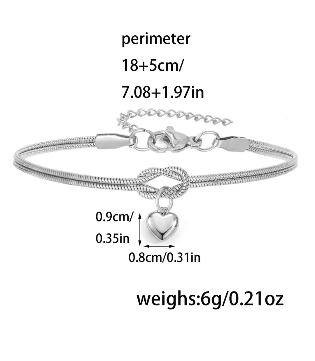 Brazalete Silver Love Knot Round